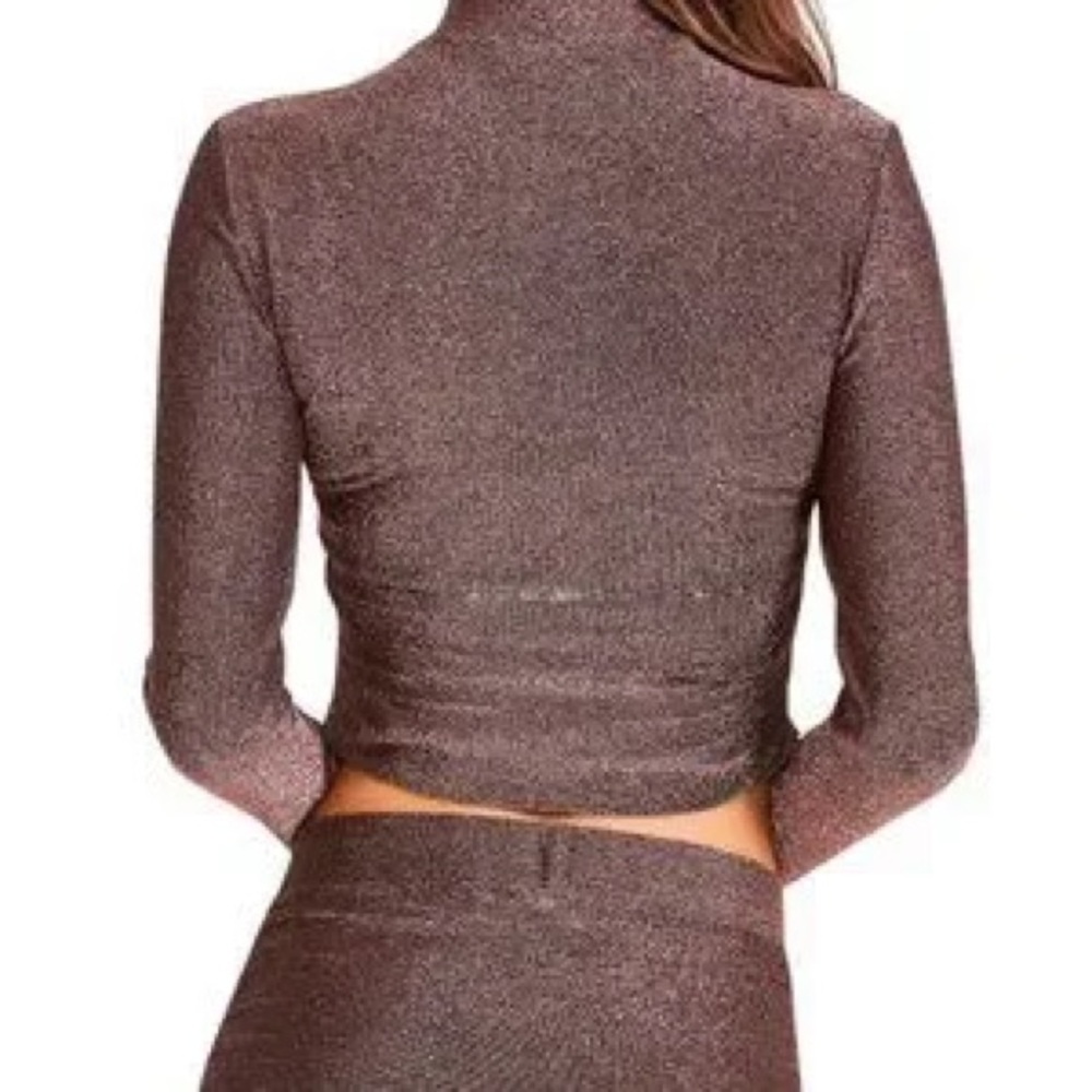 BB Dakota Steve Madden Metallic Brown Crop Top - Picture 2 of 4